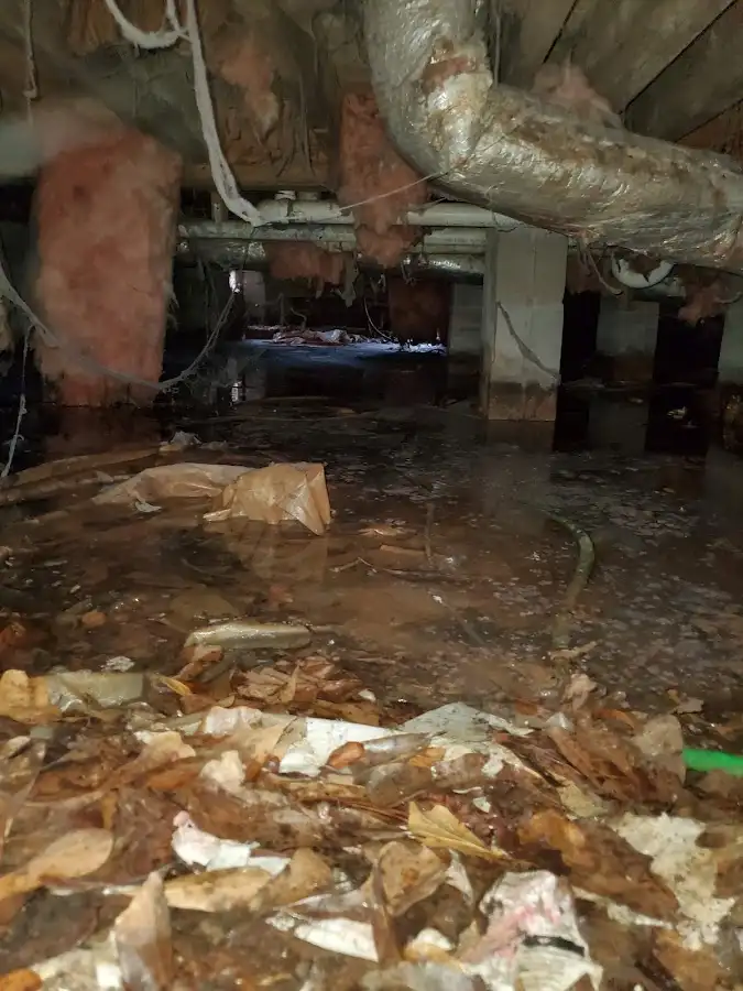 Crawl space flood assessment for Commercial Water Damage Restoration in Bridgewater